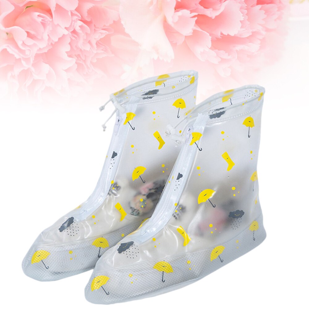 1 paire de couvre-chaussures portables, parapluie et motif de chaussures, protecteur de bottes résistant à l'usure, chaussures antidérapantes imperméables pour le Camping
