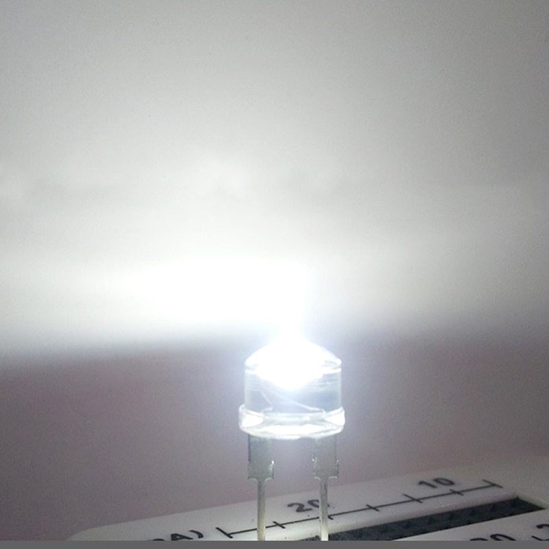 20pcs 0.5W LED 8mm straw hat lamp bead light big chips F8MM hight power hat light-emitting diode