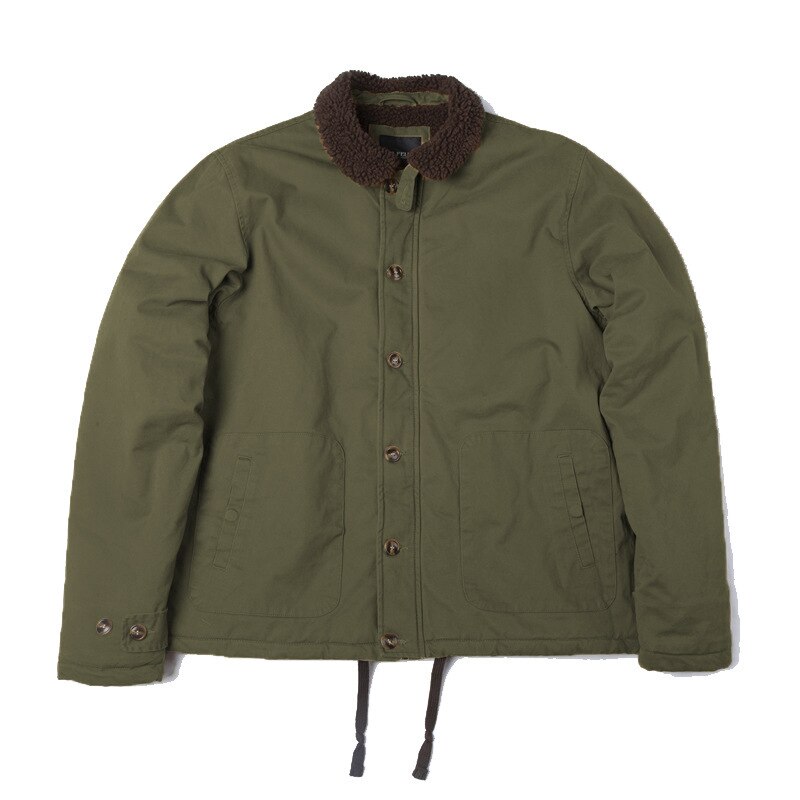 Deck Serve Navy Keep Warm Continuous System Lamb Wool Coat Outdoor Camping Cycling Increase Down Thickening Work Clothes Jacket: green / XS