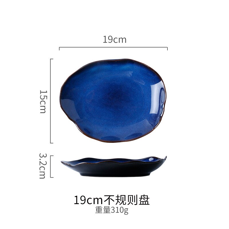 Ceramic Food Dish Flat Plate Pottery Irregular Dish Dinnerware Dishes Western Tableware Household Plate: S