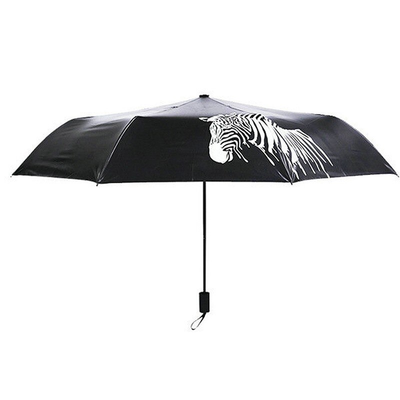 Opvouwbare Draagbare Paraplu Kleur Veranderende Zebra Paraplu Anti-Uv Zonnescherm Regenhoes