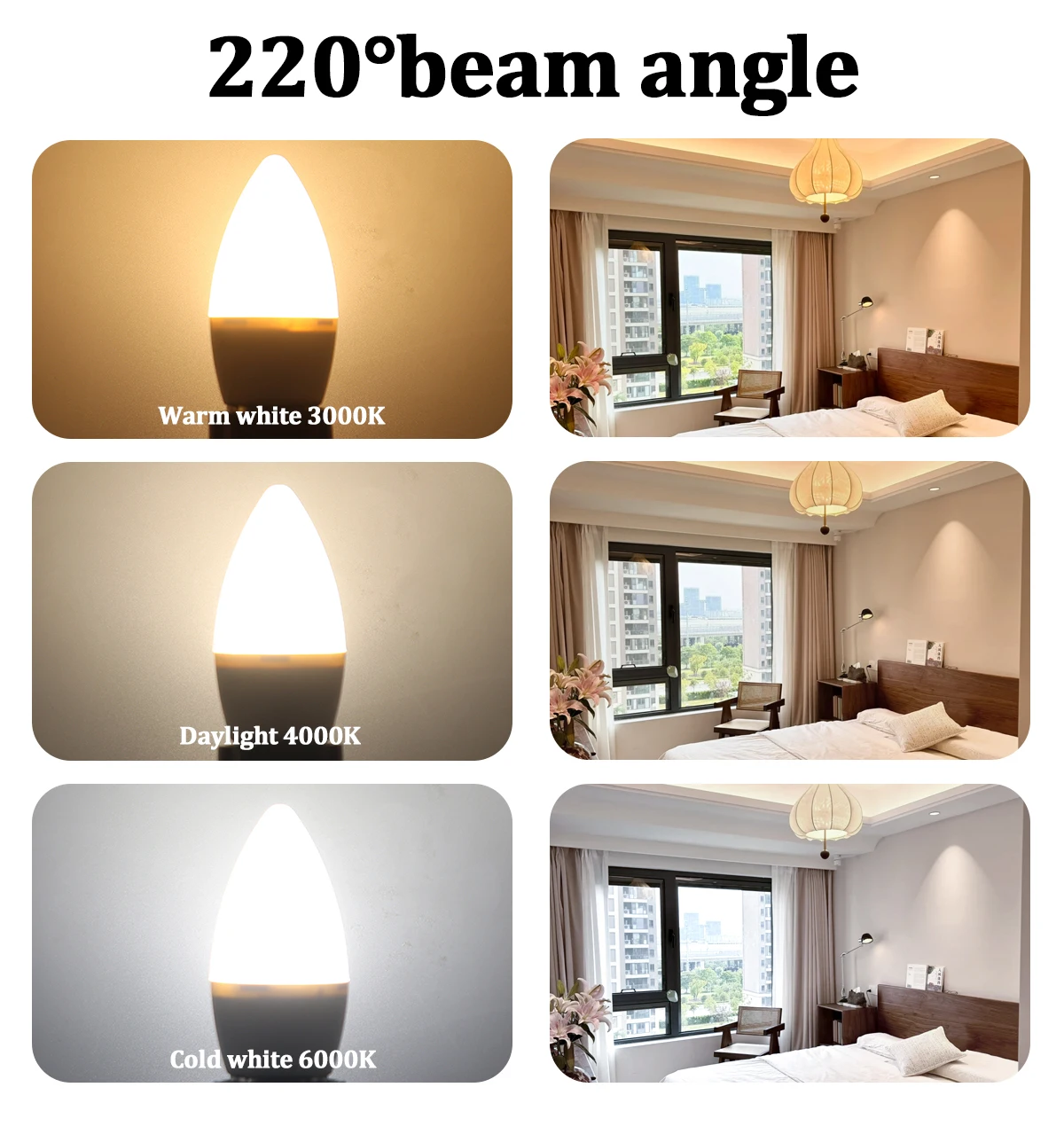 6 stks 220 V E27/E14/B22 LED Kaars Lampen, 3-7 W, hoge helderheid Energiebesparing voor Kroonluchters, Muur/Tafel/Vloerlampen & Home Decor