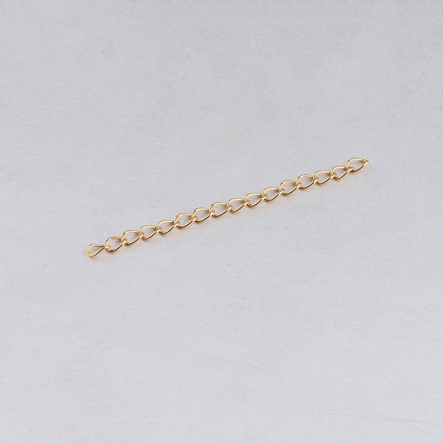 10 pçs/lote 316L 5 centímetros de Extensão Em Massa Ouro Prata Rosa de Ouro Aço Inoxidável Chains Fit DIY Colar Pulseira Descobertas Jóias: gold