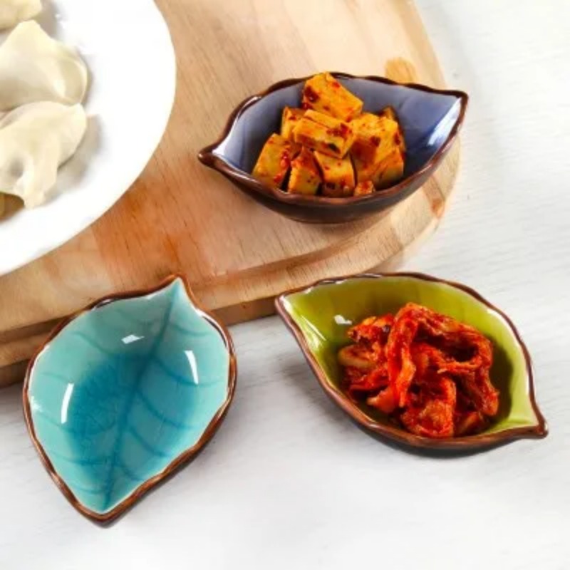 Bol de cuisine, outil de cuisine, plat , fissure de glace, feuille de glaçure, assaisonnement en céramique, Sauce soja, vinaigre, petites assiettes 10x7.5x3cm