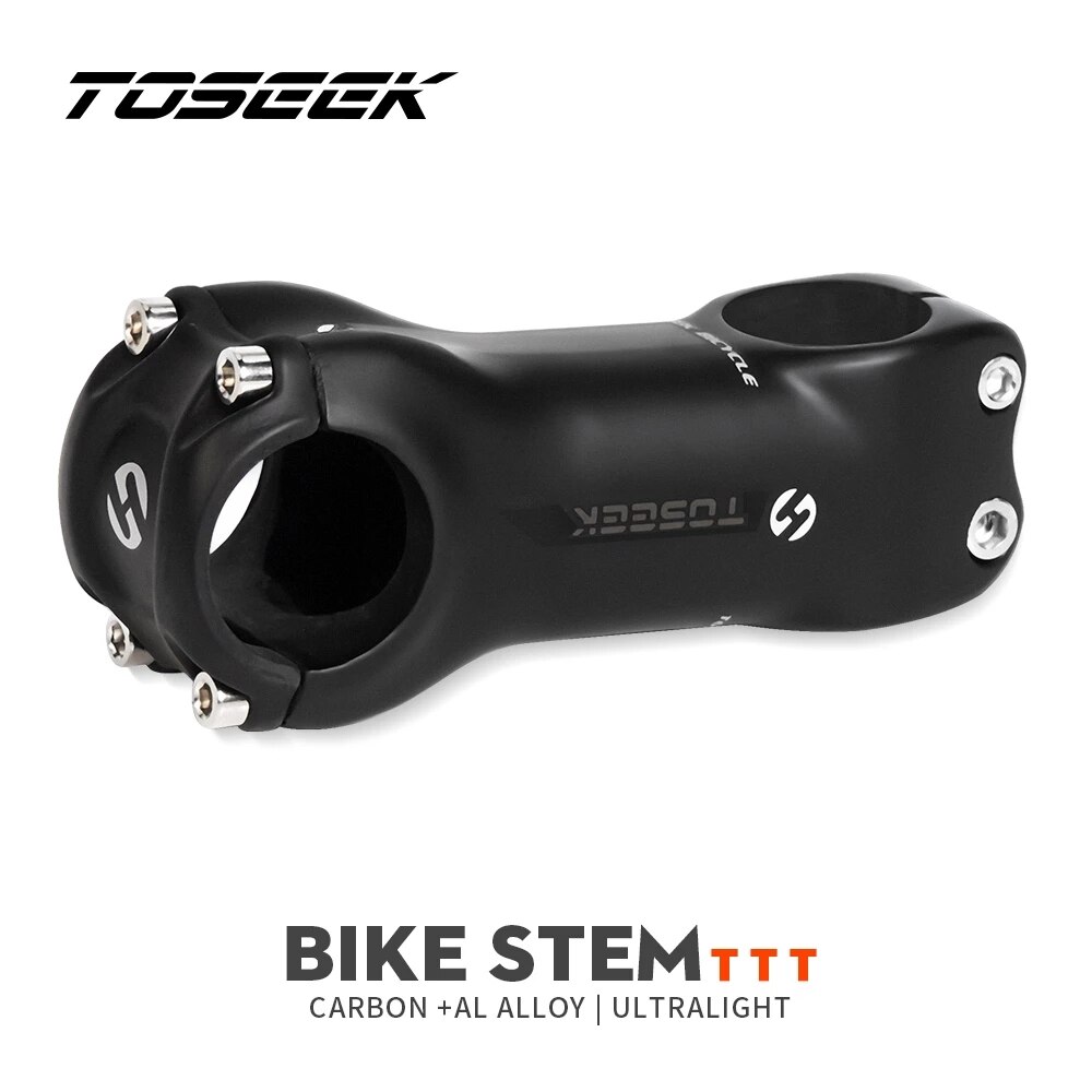 TOSEEK Super Light Full Carbon Fibre Bicycle Stem Bike Parts Matte Angle 6 / 17 Degrees Length 70/80/90/100/110/120/130mm