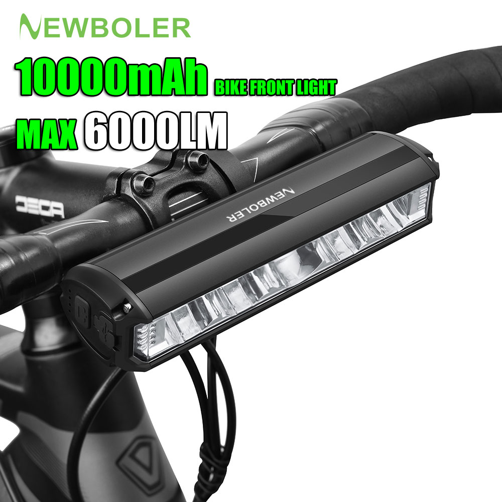 Newboler Fahrrad Licht vorne 10000mah Fahrrad Licht 6000Lumen wasserdichte Taschenlampe USB-Aufladung MTB Rennrad Lampe Zubehör