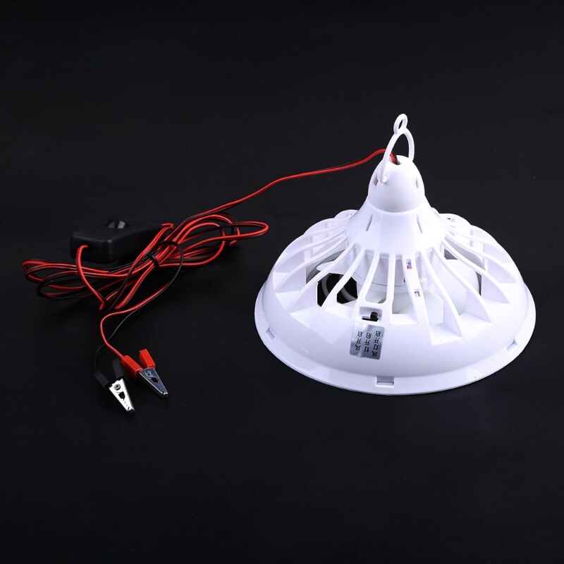 2in1 12V Ceiling Fan with LED Light Lamp Hanging Camping Tent Fan Lanterns for Outdoor Hiking Barbecue Home Dormitory