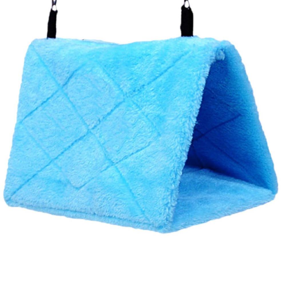 Mode Pluche Vogel Opknoping Cave Kooi Papegaai Nest Hangmat Opknoping Kooi Warme Winter Vogels Kooi Bed Speelgoed Hamster Huis: Blauw