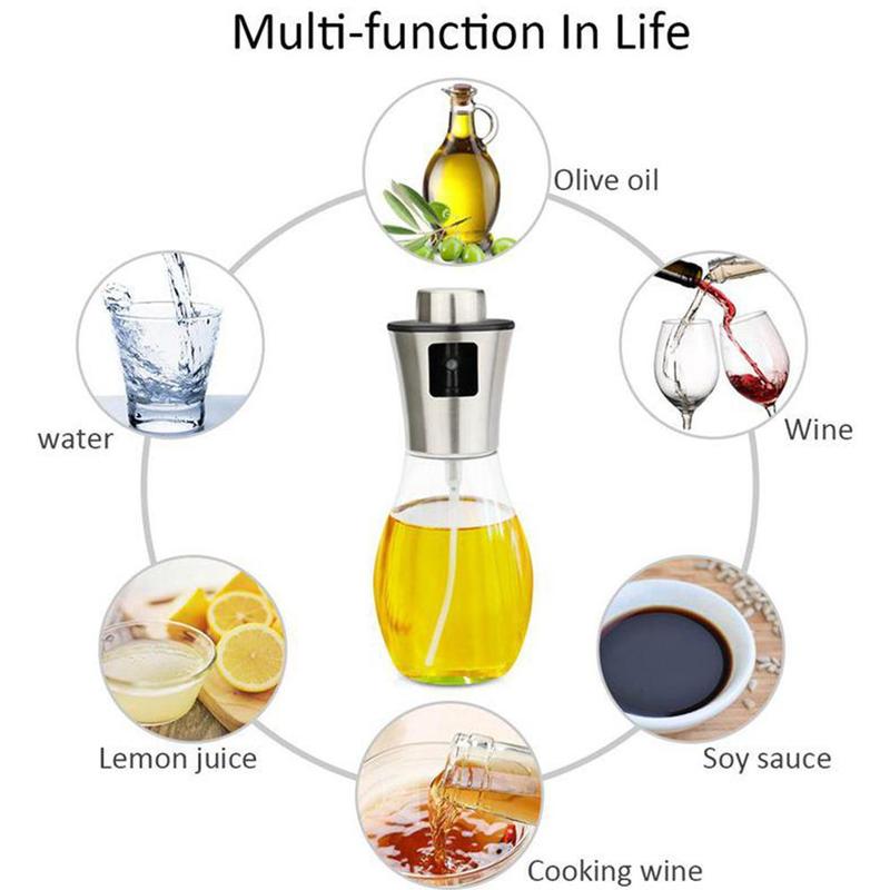 Olie spray lege fles glas olijfolie verstuiver draagbare azijnfles olie dispenser salade keuken bakken bbq accessoires