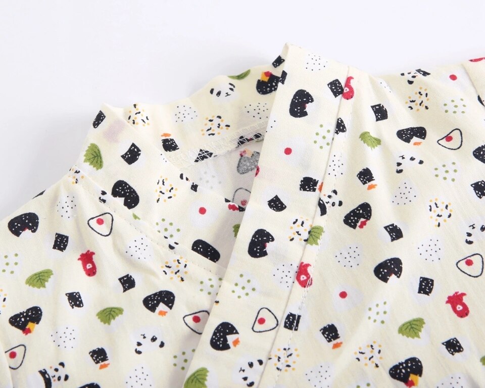 0-3Y recién nacido Kimono ropa de dormir Bebé niños y niñas mono de manga corta de dibujos animados albornoz con impresión de verano lindo bebé atado Kimono