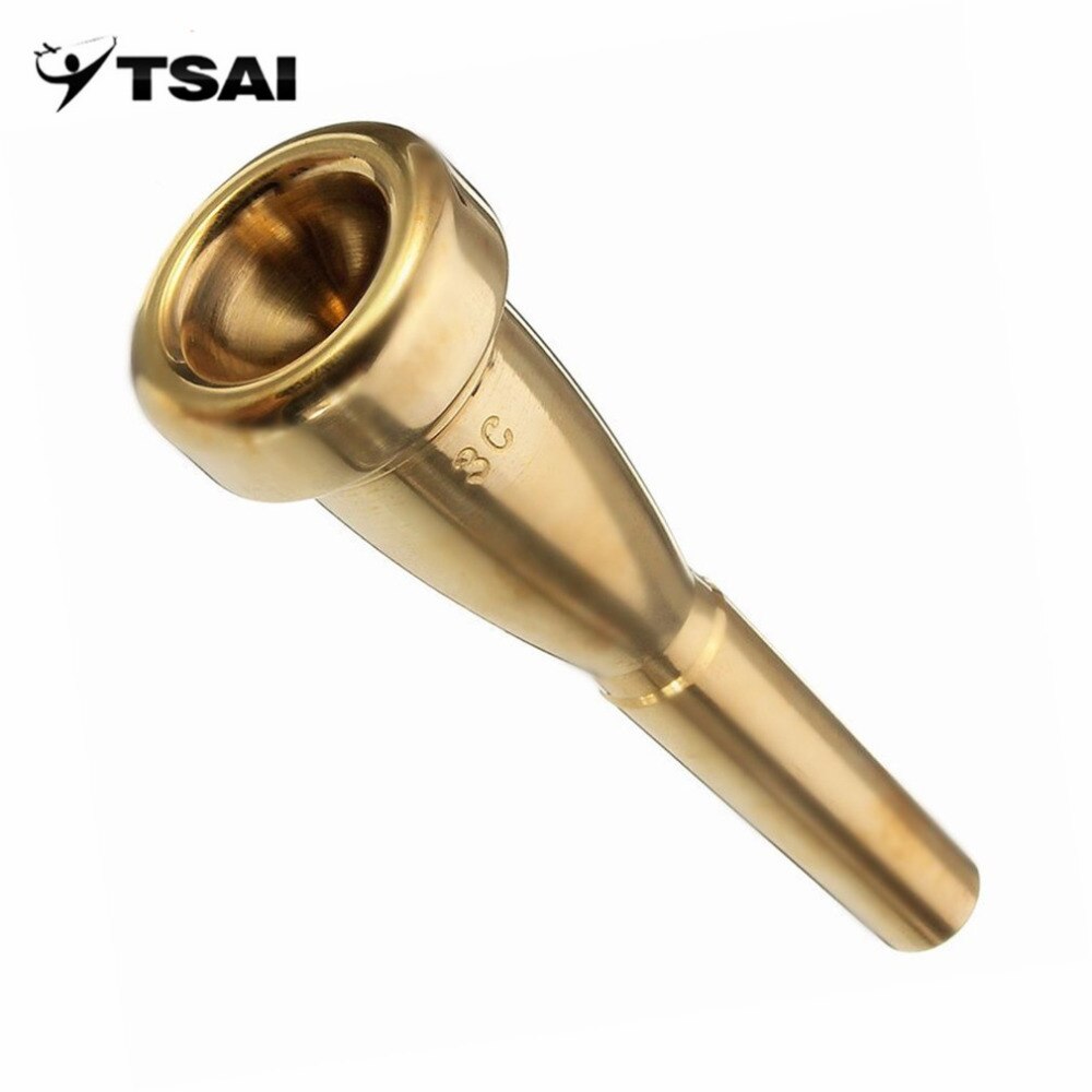 Boquilla de trompeta, tamaño moscada 3C, para principiantes de Bach, accesorios musicales de trompeta, piezas prácticas de oro y plata