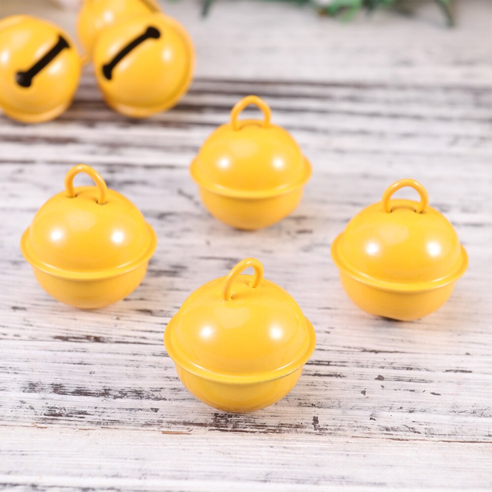 50 Stuks 22Mm Gekleurde Geschilderd Jingle Bells Metal Ronde Mini Bells Sieraden Ornamenten Kerst Decor Gebruik Hangers Voor Party christm: Yellow