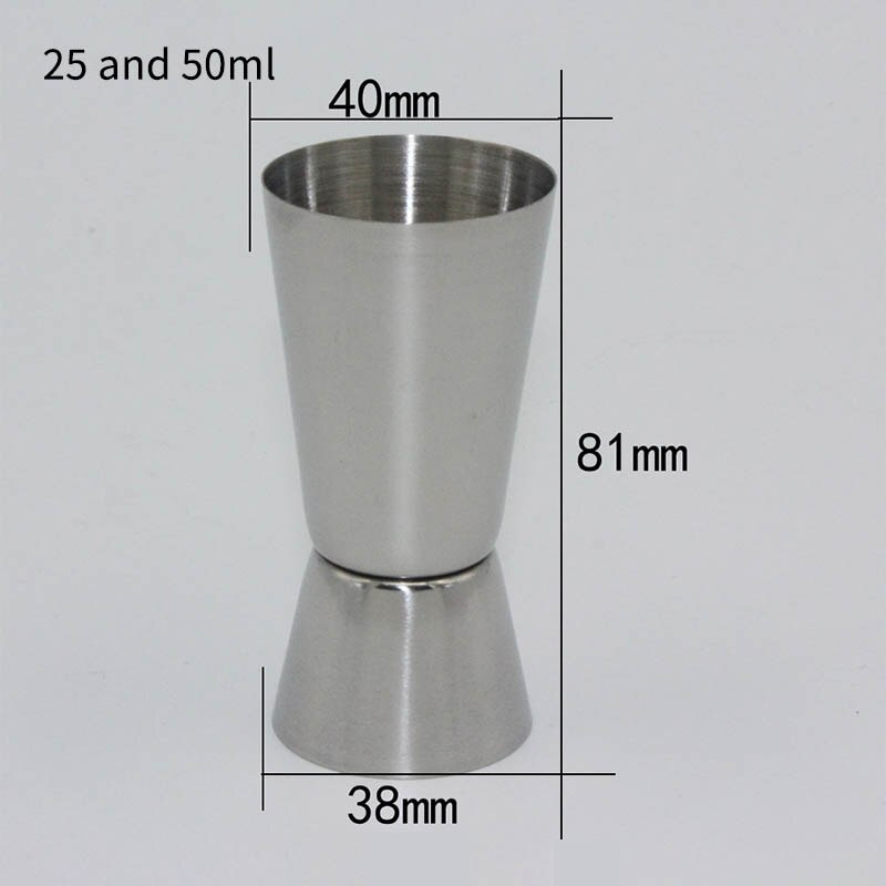 1 kpl juoda alkoholia toimenpide cocktail shaker kuppi 15/30ml 25/50ml kannettava keittiökapineet ruostumatonta terästä kaksoiskuvaus toimenpide kuppi