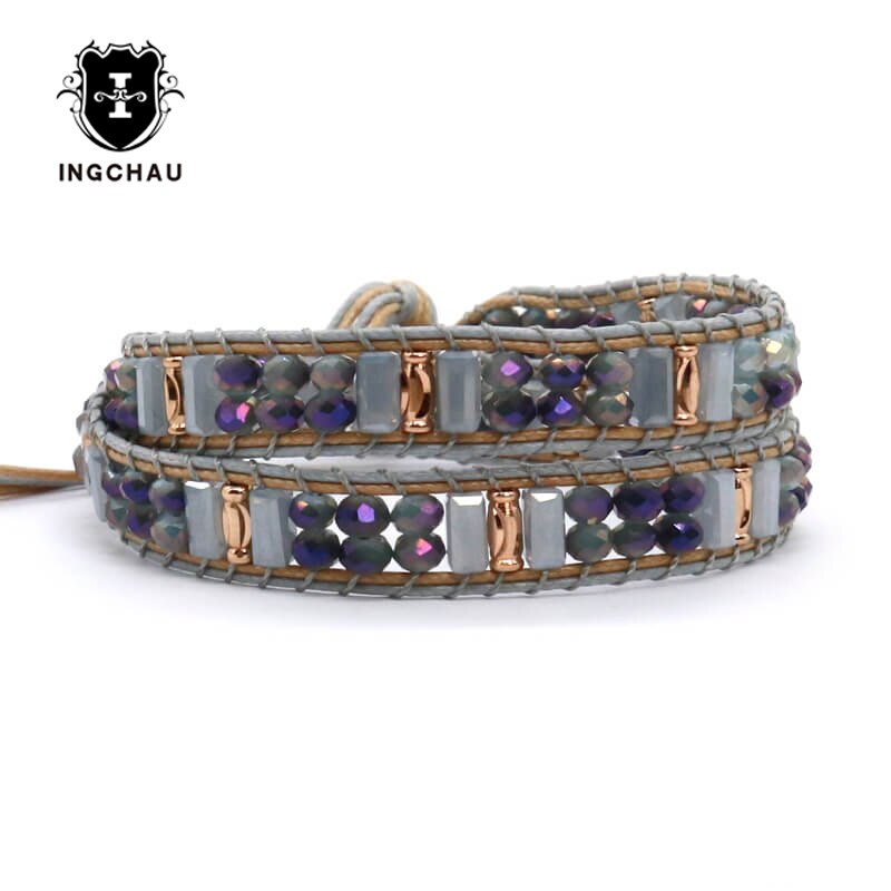 Glazen Kralen Boho Armband Handgemaakte Kralen 2 Strengen Weaving Tribal Armband Vrouwen Bohemian Sieraden WB-7