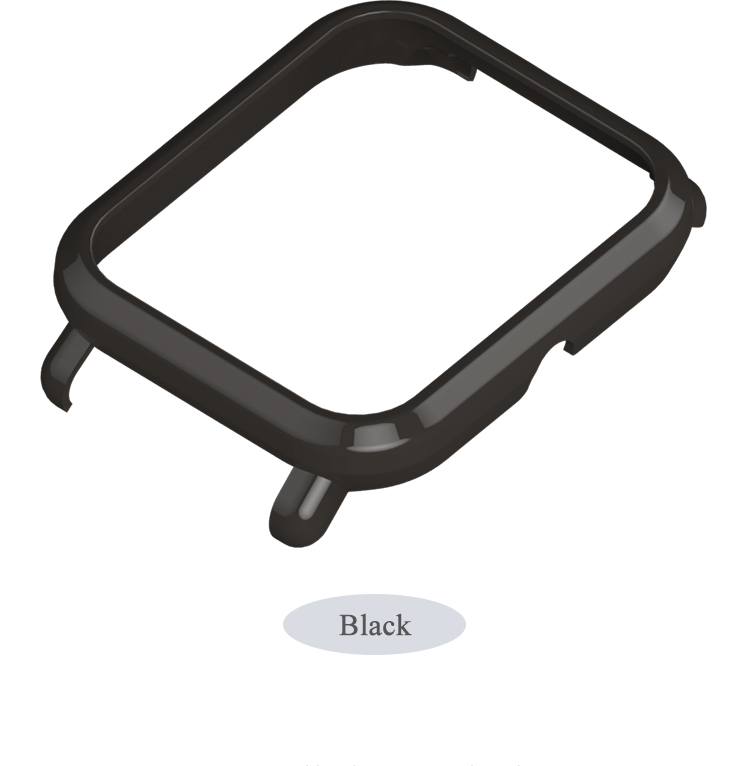 Funda para Huami Amazfit Bip Band, accesorios para reloj inteligente, marco Protector de PC, correa de muñeca de silicona para Amazfit Bip: Negro