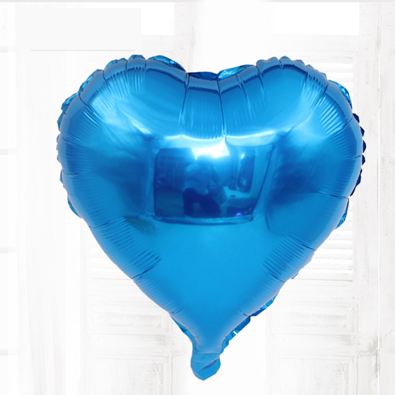 Globos románticos de boda de 18 pulgadas con forma de corazón, globo de aluminio, decoración boda inflable, de cumpleaños, globo de helio: BLUE