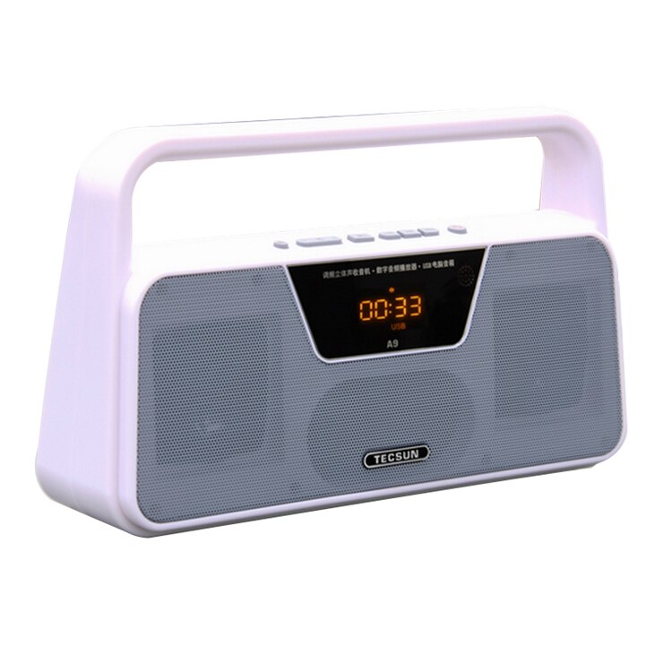 Original TECSUN A9 FM Radio Estéreo recepción LED Digital reproductor MP3 ordenador altavoz Radio receptor portátil Radio