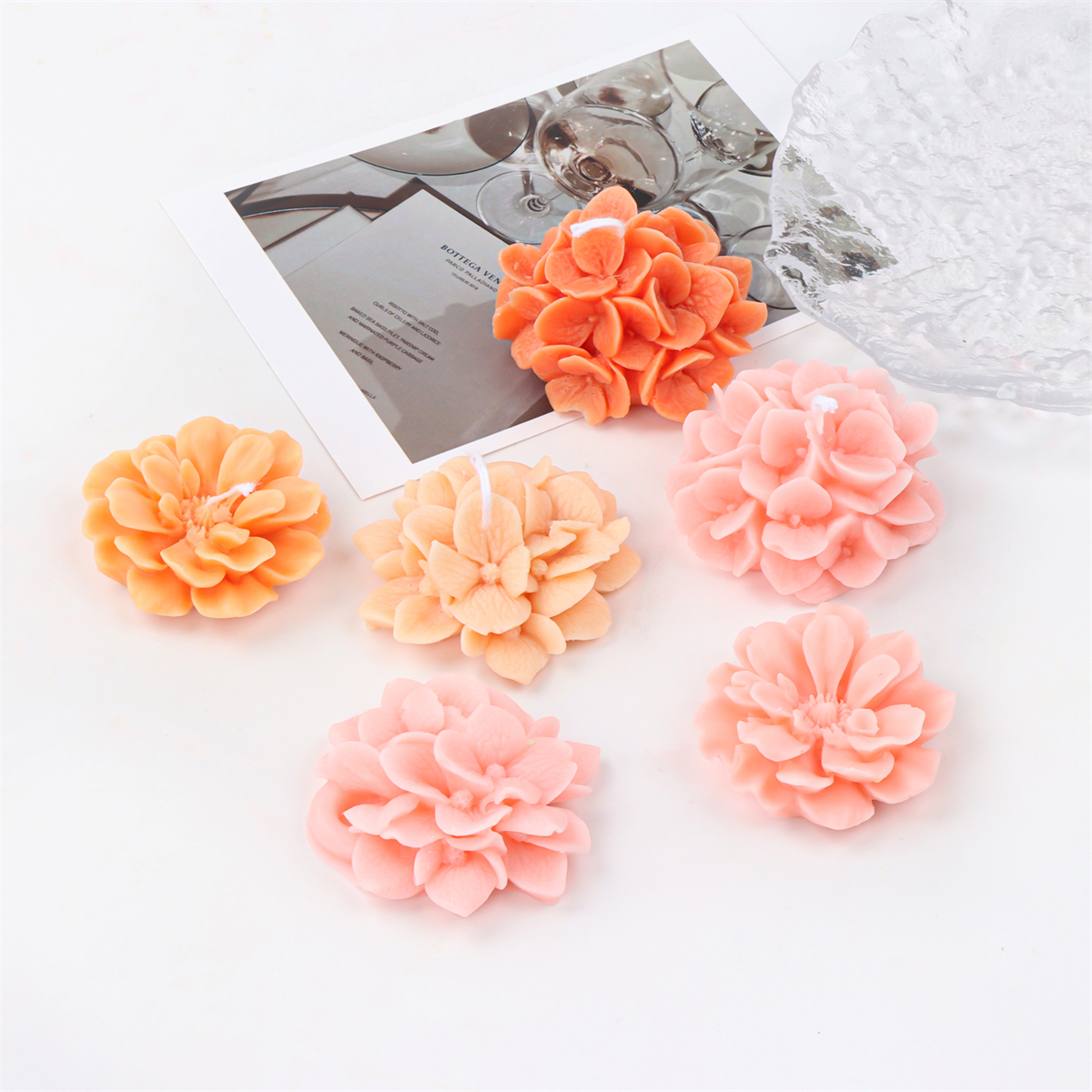 Siliconen hortensia bloemvorm voor decoratieve bloemstukken - plantenzeep en kaarsen maken boeket kleivormen