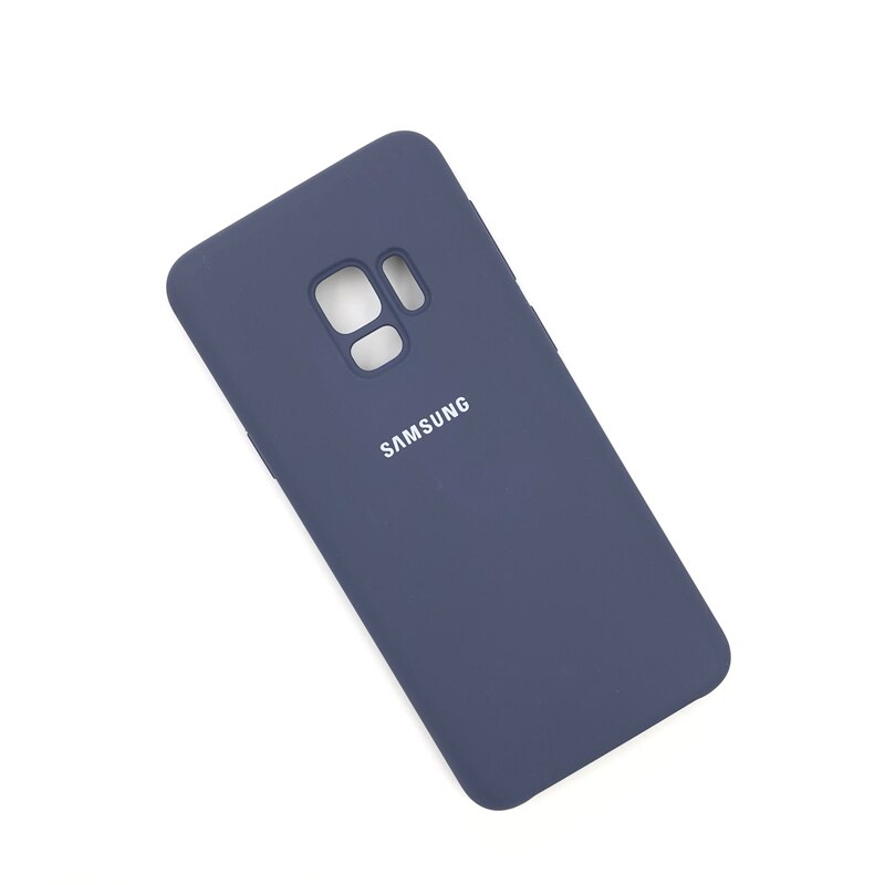 Samsung Galaxy S9 Plus 100% Original Flüssigkeit Silikon Fall Seidig Weich-Touch Zurück Abdeckung Für Galaxy S 9/ s9 Plus/S9 + Telefon Shell: For Galaxy S9 Plus / Dark Blue