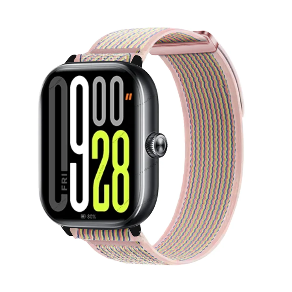 Nylon Loop Strap For Xiaomi Redmi Watch 5 Watch 4 Wristband Sport Breathable Bracelet For Mi band 9 Pro/8 Pro band Accessories: XXL / Pink