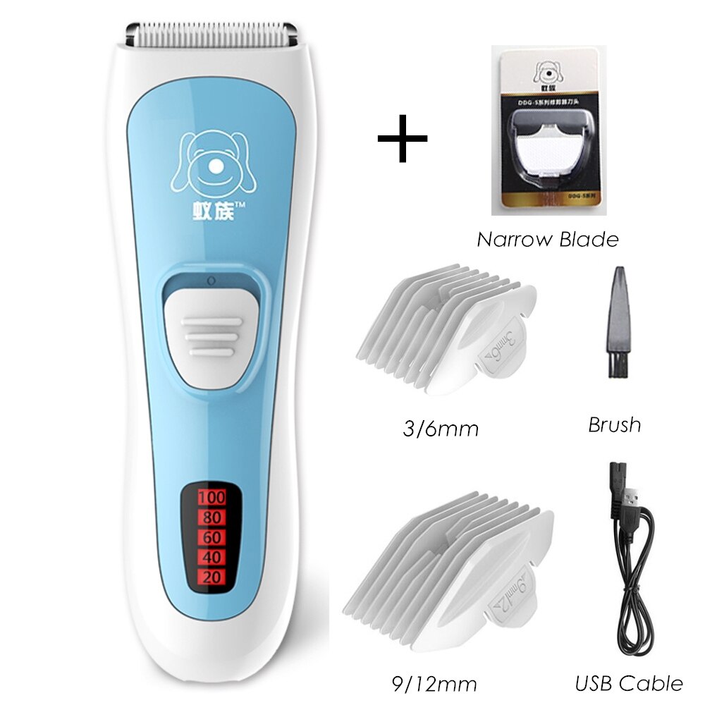 Trimmer voor huisdieren, tondeuse voor dieren, wasbaar tondeuse voor katten, scheerapparaat, elektrische schaar, grasmaaier, tondeuse: Voeg een smal mes toe