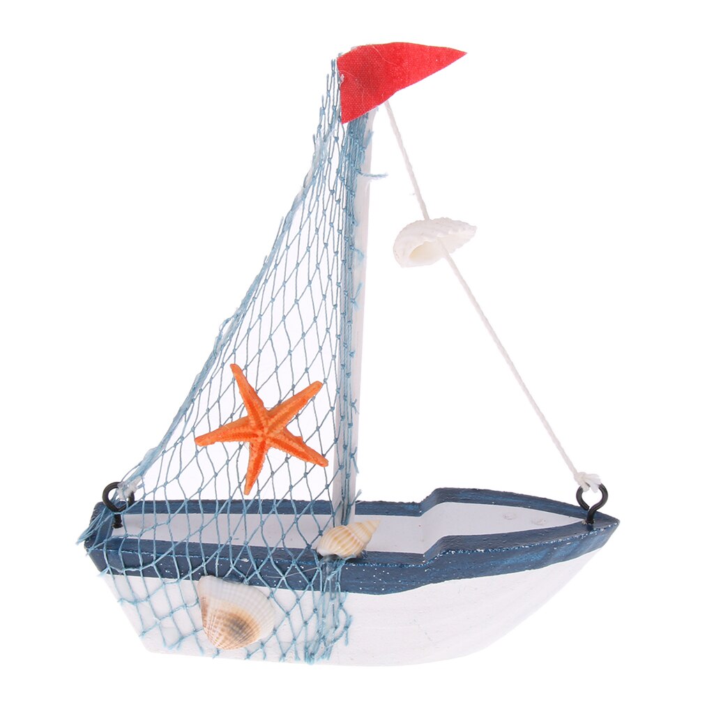 Retro Wooden Mediterranean Style Boat Model Nautical Decoration Game Collection Cards