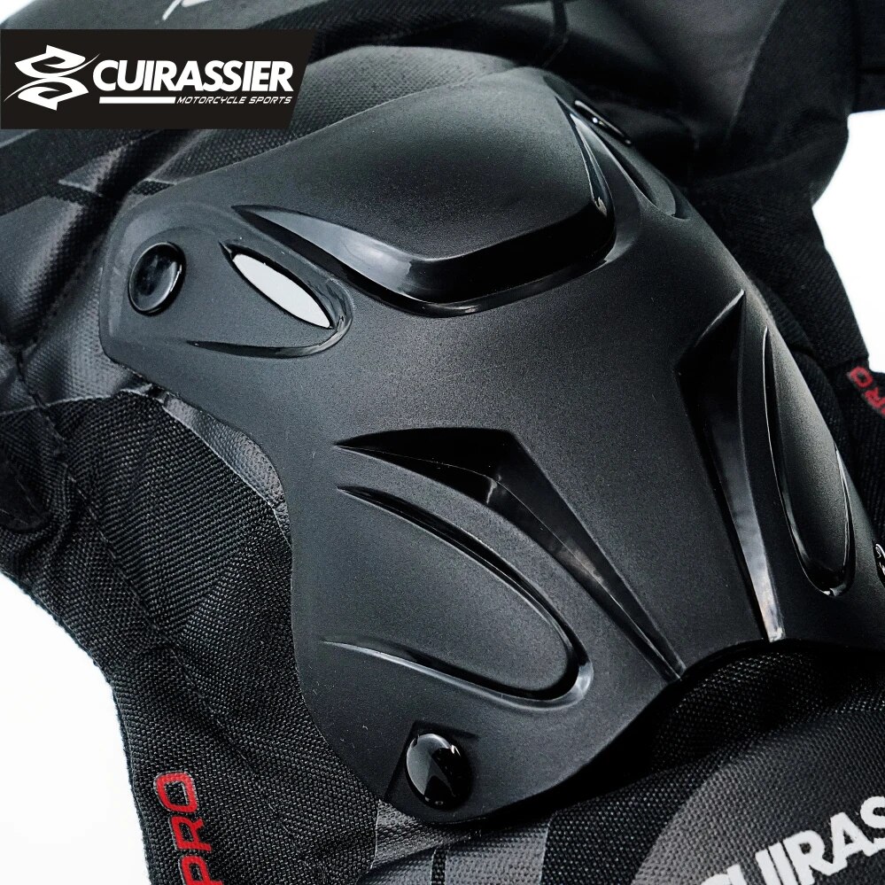 CUIRASSIER Schutz-Motorrad-Knieschoner, Motorrad-Knieschoner, MX-Schutz, verstellbar, Renngeschützer, Schutz, Nacht, reflektierend