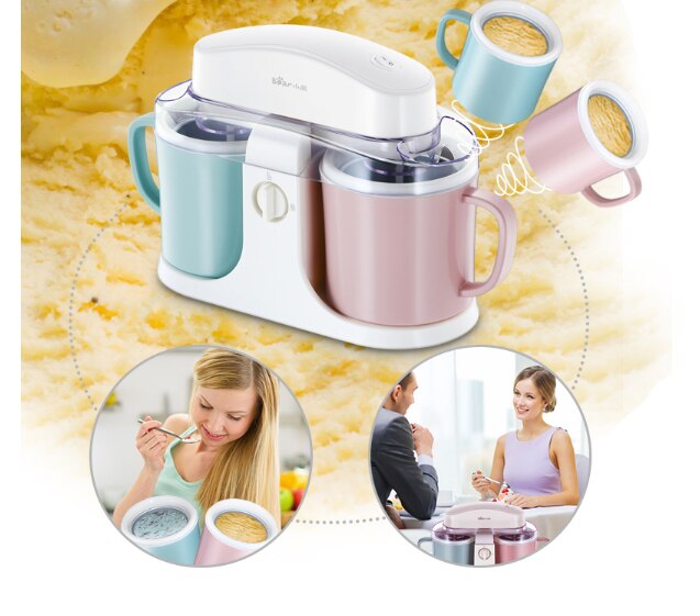 Ice Cream Machine Double Barrel Automatic DIY Frozen Fruit Milkshaker One-click Operation Handlless Easy Clean