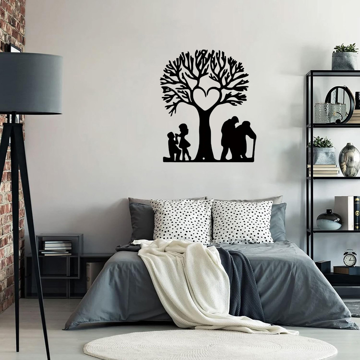 Arte de la pared de Metal de amor familiar, decoración artesanal colgante para sala de estar, jardín, dormitorio, pared del hogar, de inauguración de la casa, decoración del hogar
