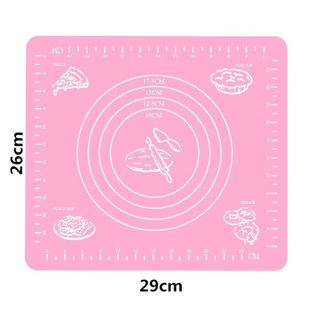 Antiaanbak siliconen bakmat bakplaat glasvezel deegmat koekjes macaron bakmat bakgereedschap gebak ook: 29 x 26 roze