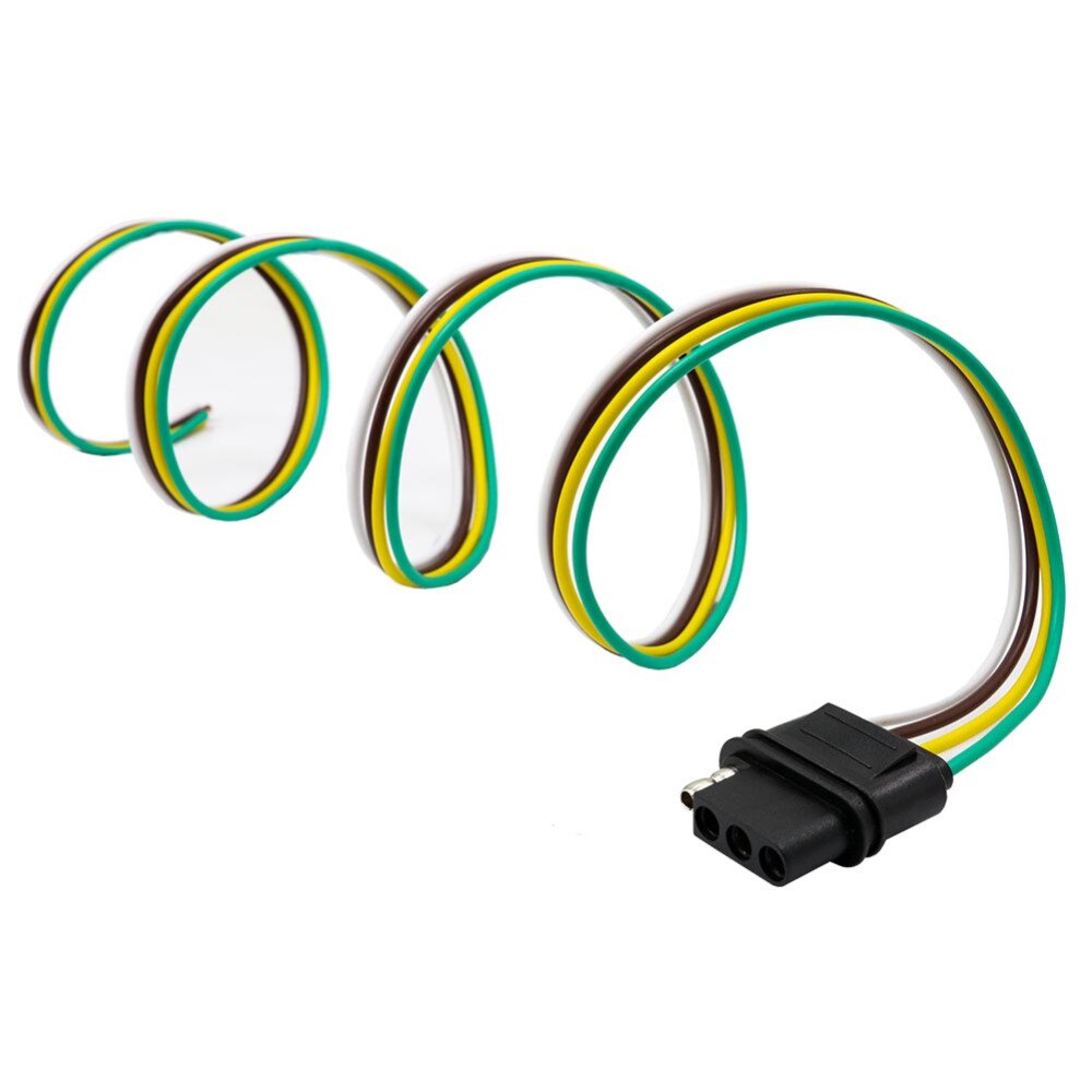 TIROL 4-Way Flat Trailer Wire Harness Extension Connector Socket with 36 inch Cable Length End Connector T24511b