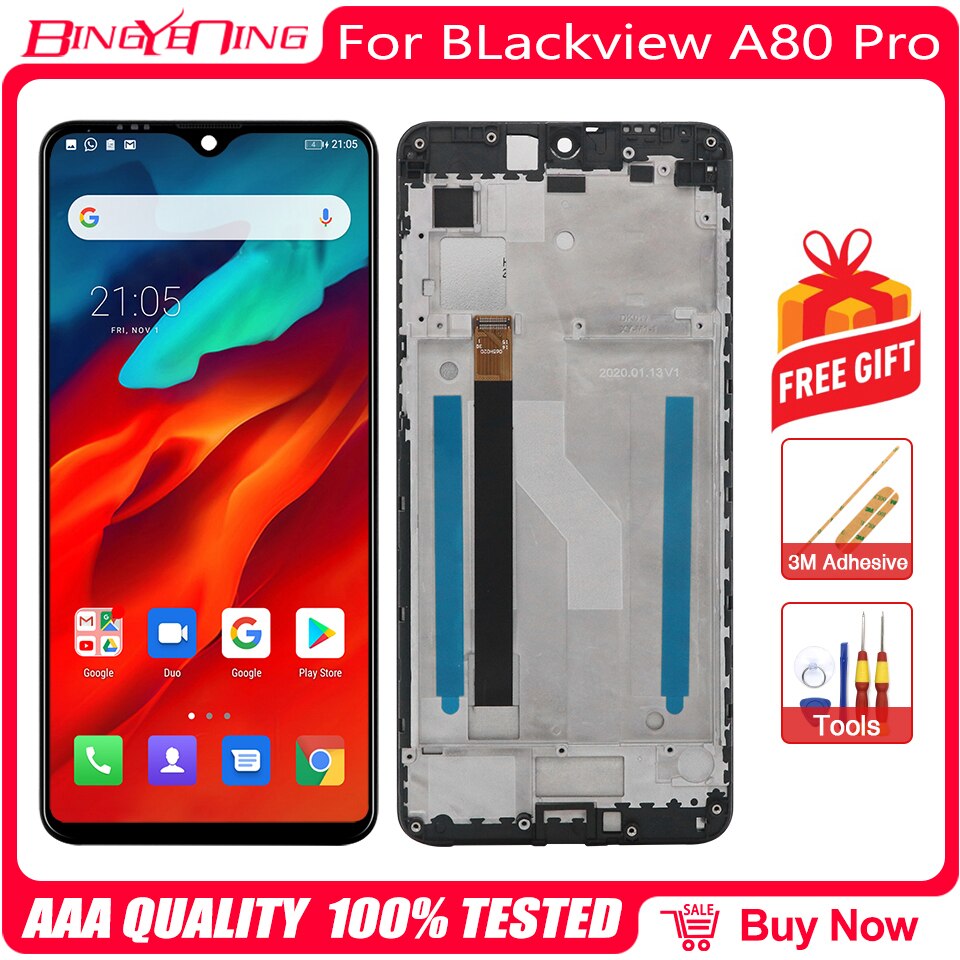 100% nowy oryginalny dla Blackview A10/A20/A20 Pro/A30/A60/A60 Pro/A80/A80 Pro/A8max montaż ekranu + zamienny zestaw ramy: A80 Pro With Frame