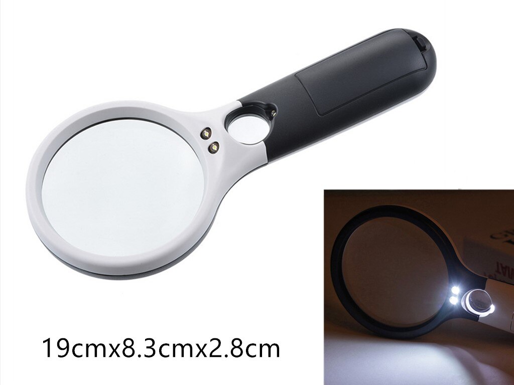 5X 11X Magnifying Glass Dual Use Table Lamp Bright Stand Non Slip Hand Held 8 LED Magnifier Lamp for Reading Crafting Repairing: Unfoldable 3 lights