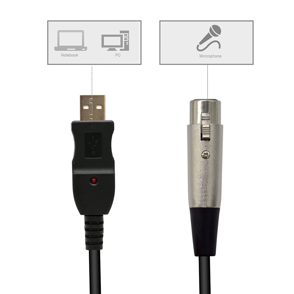 USB to XLR microphone cable USB to XLR usb microphones recording cable USB microphone cable 3 meters
