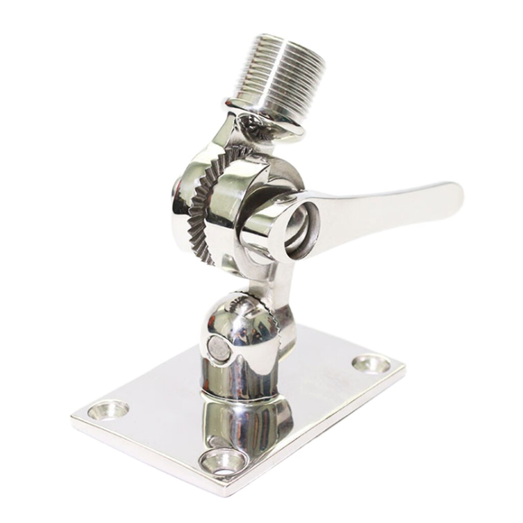 Heavy Duty Stainless Steel Vhf Radio Marine Antenna Ratchet Mount for 1-Inch Rail