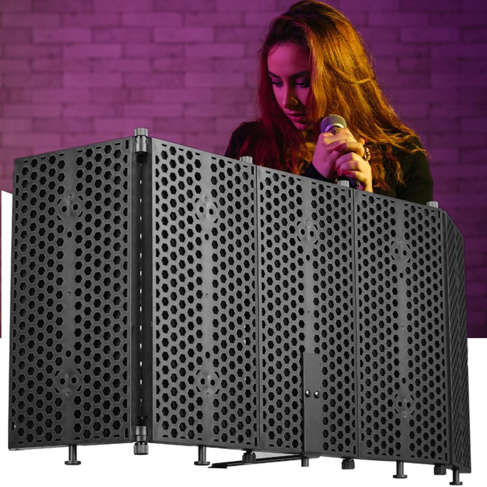 5 panneaux pliable Studio Microphone Isolation bouclier enregistrement son absorbeur mousse panneau Portable Microphone isolateur Compatible