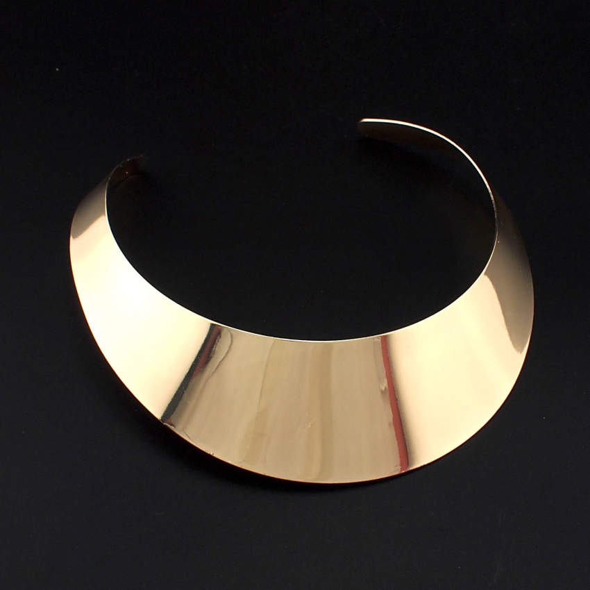 Punk Collar Choker Necklace Gold Color Maxi Big Circle Metal Necklaces Women Neck Wide Collar Necklace Vintage Harajuku Jewelry