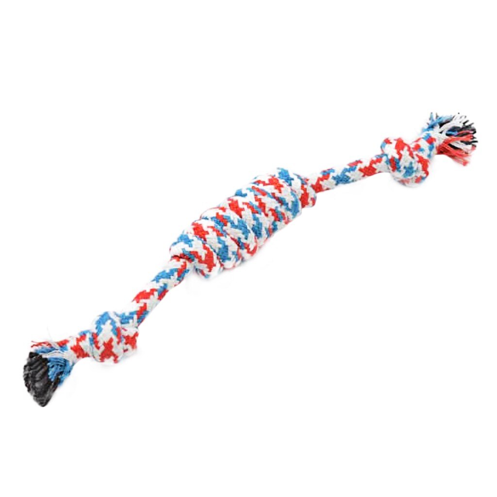 1 Pc Huisdieren Honden Dierbenodigdheden Pet Dog Puppy Katoen Chew Knot Toy Duurzaam Gevlochten Bone Touw 15Cm Grappig tool # J20: Red 