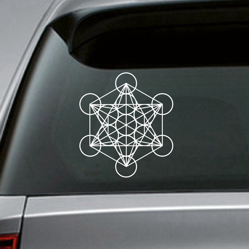 Cube Sacred Geometry Decal Car Window Decor Metatron Laptop Vinyl Sticker for Apple MacBook Air Pro Decoration Decals HQ155