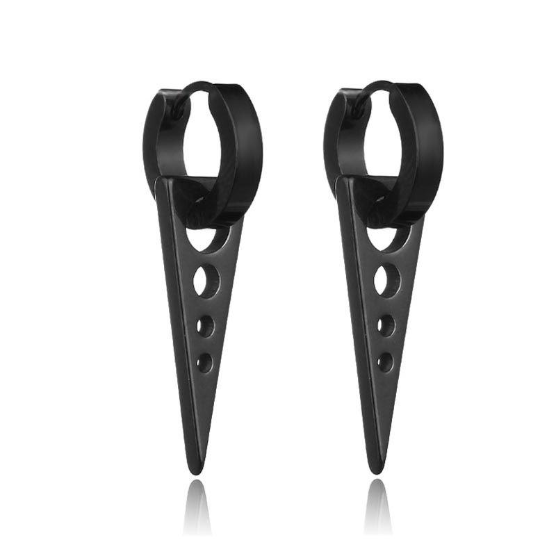 Pendientes colgantes en forma de triángulo para hombre y mujer, aretes de acero inoxidable, Piercing, joyería gótica, 2 unidades: Bronze