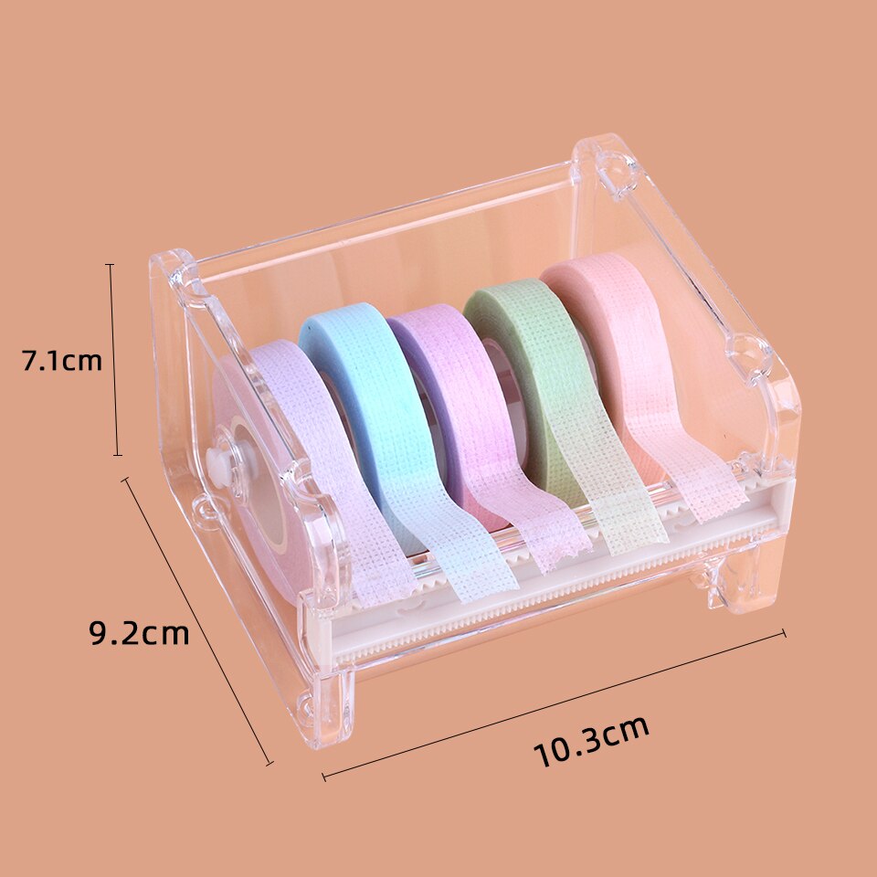 Draagbare Transparante Acryl Wimper Tape Cutter Kleurrijke Cutter Pe Medische Tapes Adhesive Roterende Tape Houder Wimper Gereedschappen