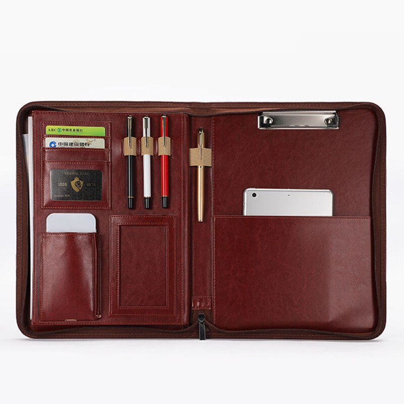 Cartella portadocumenti A4 con manici cartella da lavoro per donna cartella portadocumenti in pelle Pu Organizer per Notebook