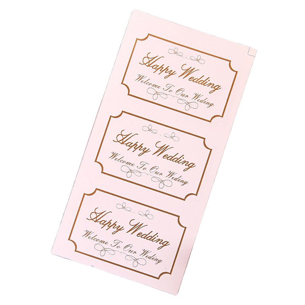 30pcs Happy Wedding Sticker 5.4*8.4CM Happy Birthday Wedding Gold Stamping Seal Sticker Wedding Celebration Label