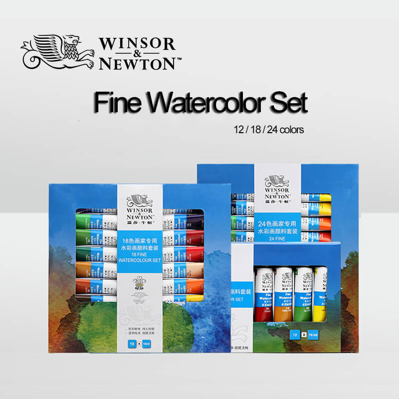 Winsor newton 12/18/24 farver malerspecifik akvarel maling sæt pigment acuarelas vandfarve maleri gouache kunstforsyninger