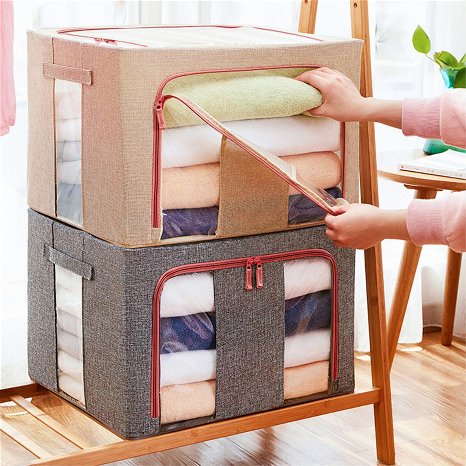 Foldable Storage Bags Clothes Blanket Quilt Closet Sweater Organizer Box Pouch Storage Box Fast