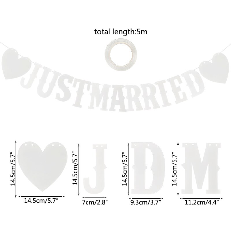 Cartel de Just Married, decoración nupcial de ducha, boda, , foto: B02