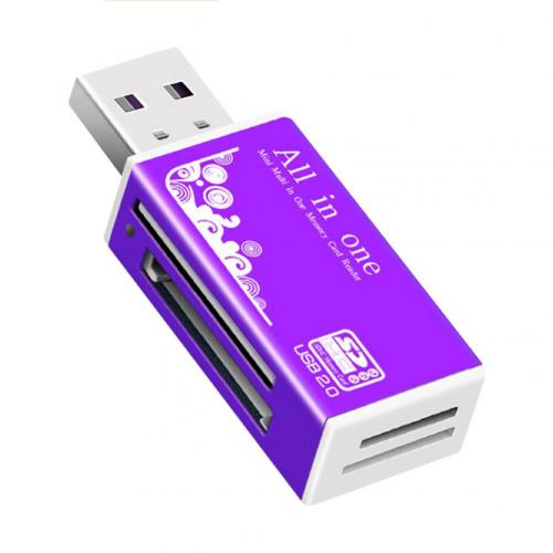 Multilector de tarjetas de memoria USB 2,0, 4 en 1, Accesorios para ordenador portátil SD/SDHC/Mini SD/MMC/TF/MS/SD Ultra/RS-MMC/HS-MMC/MS Pro