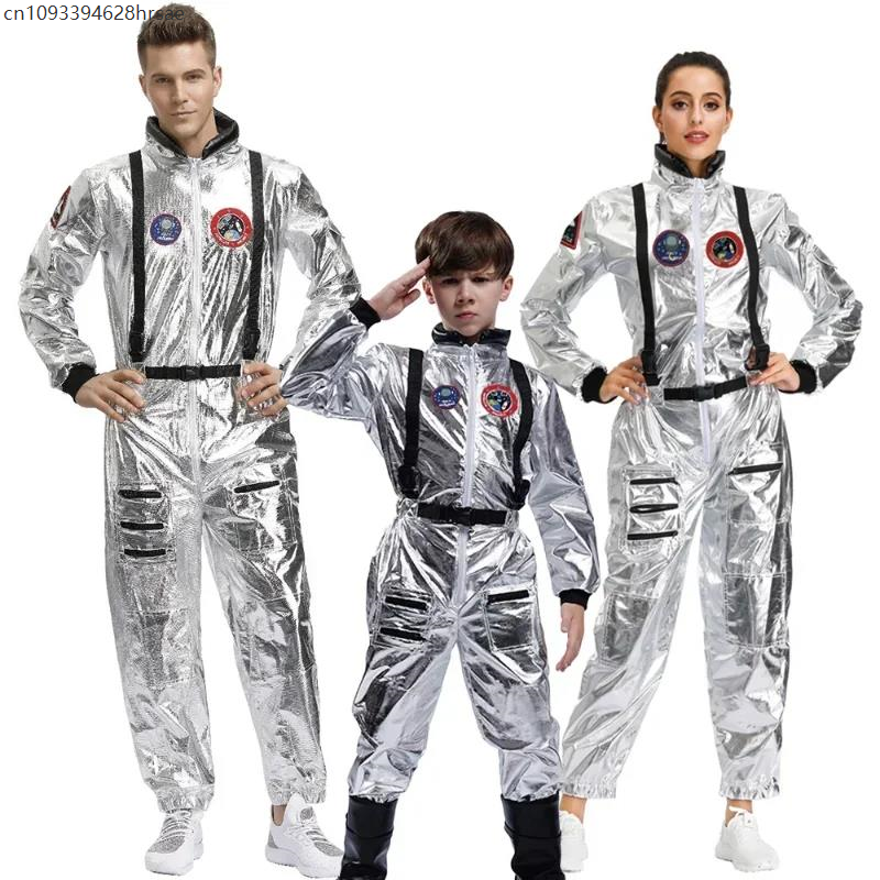 Halloween Erwachsene Silber Astronaut Kostüm Kinder Astronaut Kostüm Paare Spaceman Cosplay Anzug Party Dress Up Geburtstag