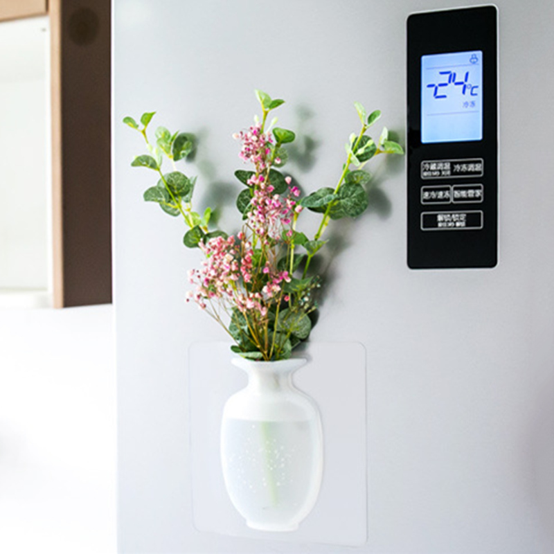 Accesorios para decoraciones de hojas, jarrones, plantas, flores, hecho a mano, cristal mágico, pared exterior, silicona, pegatinas suaves para el cuerpo