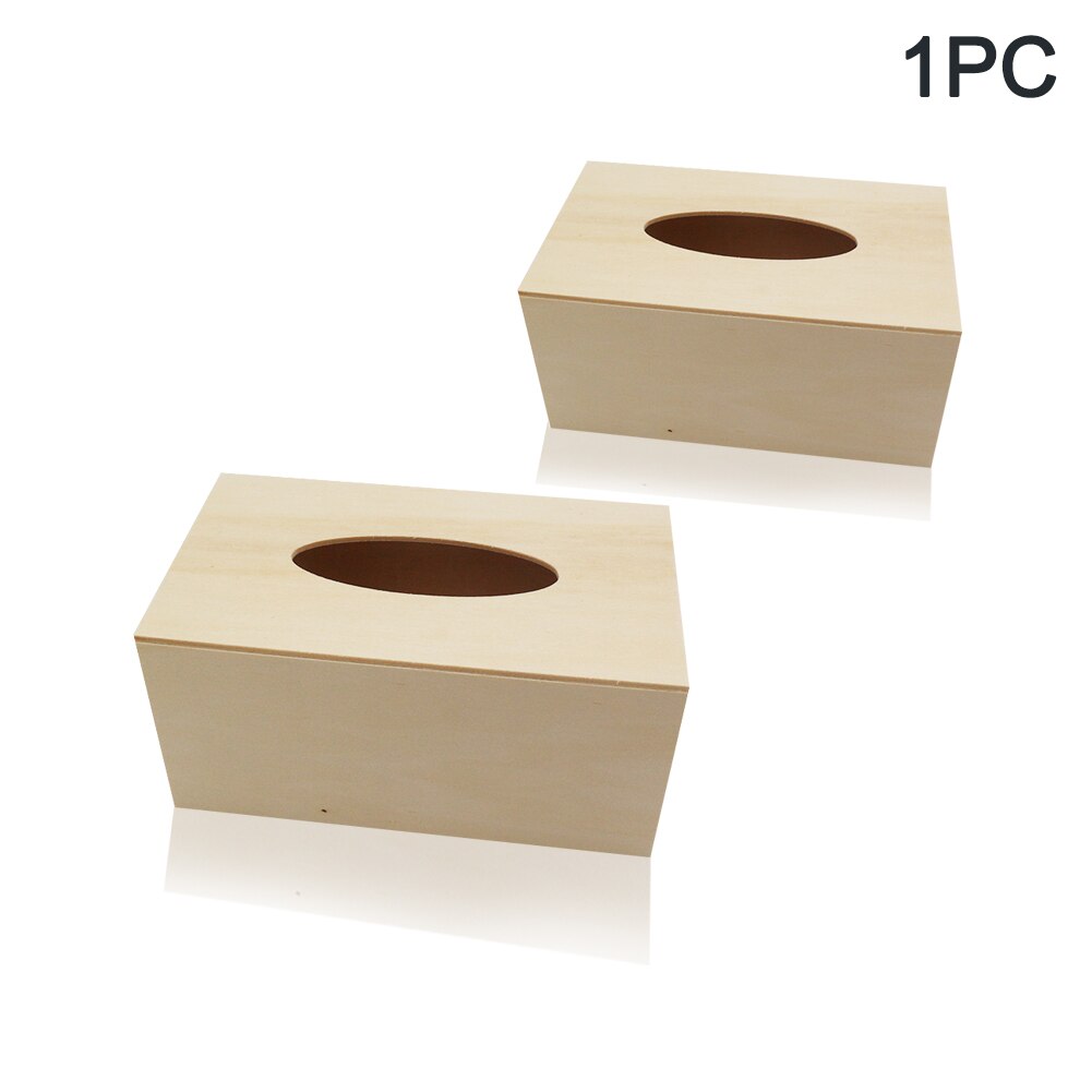 Accessory Dustproof Solid Wood Rectangle Clay Tissue Box Craft Decoration White Blank Lightweight Home Durable Water Resistance
